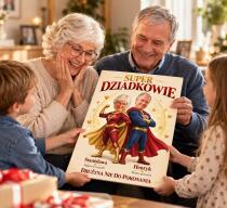 Tabliczka dla Dziadków ze Zdjęcia na Dzień Babci i Dziadka – Super dziadkowie, Karykatura Pary 31575 - miniaturka 2