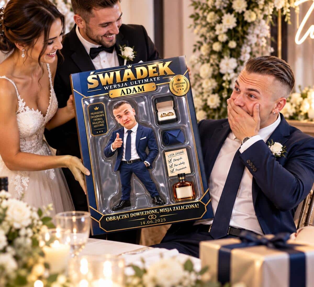 Podziękowanie dla świadka ze zdjęcia – OBRAZ karykatura figurka w pudełku „Świadek – Wersja Ultimate” 82634 - zdjęcie 4