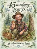 Prezent dla grzybiarza na 45 urodziny | Obraz Karykatura z Twojego zdjęcia Grzybowe urodziny 31645 - miniaturka 2