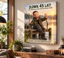 Prezent dla Wędkarza na 45 Urodziny – Obraz ze Zdjęcia „Złowił 45 Lat!” - 31596 - miniaturka 2