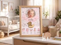 Metryczka ze zdjęciem, prezent na narodziny – plakat z imieniem w ramie 96035 - miniaturka 4
