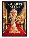 Prezent dla Siostry na 50. Urodziny – Plakat z Karykaturą ze Zdjęcia „Pół Wieku Stylu” -  31736 - miniaturka 1