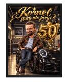Śmieszny Prezent dla Brata na 50 Urodziny – Plakat Karykatura ze Zdjęcia Stary, ale Jary 31661 - miniaturka 1