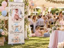 Tablica powitalna na 1 urodziny Gotowa Ścianka na Roczek Duży Roll-up 100×200 cm 39066 - miniaturka 3