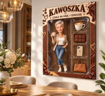 Prezent dla żony ze zdjęcia – OBRAZ karykatura figurka w pudełku „Kawoszka – Edycja Słodka” 82623 - miniaturka 3