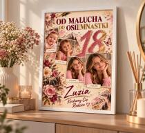 Plakat na 18 urodziny dla dziewczyny ze zdjęć  — Od malucha do osiemnastki 51154 - miniaturka 2
