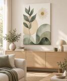 Plakat botaniczny do salonu i sypialni – zielone liście i słońce boho 82719 - miniaturka 6