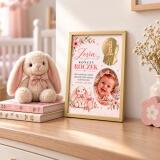 Plakat ze Zdjęciem Dziecka na 1 Roczek – Kwiatowa Pamiątka z Imieniem 51155 - miniaturka 3