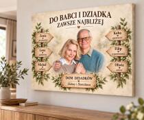 Prezent na Dzień Babci i Dziadka – Obraz Drogowskaz z Imionami Wnuków | Płótno 31568 - miniaturka 4