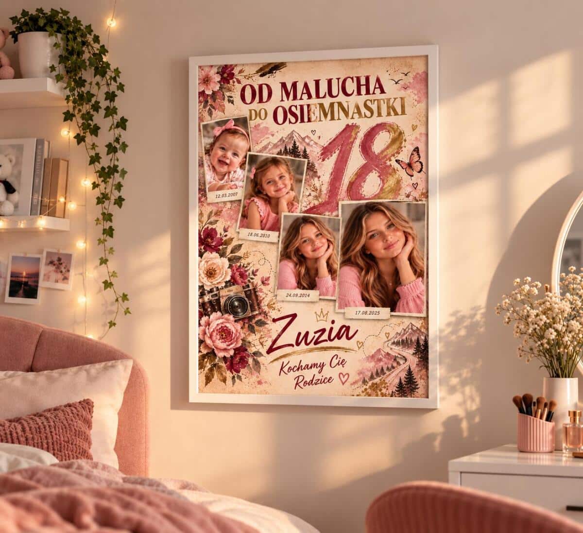 Plakat na 18 urodziny dla dziewczyny ze zdjęć  — Od malucha do osiemnastki 51154 - zdjęcie 3