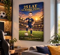 Prezent dla Piłkarza na 25 Urodziny – Plakat z Karykaturą ze Zdjęcia i Imieniem – Na Boisku Życia - 31588 - miniaturka 3