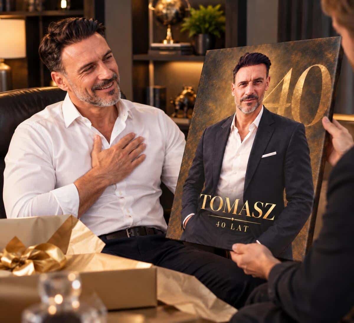 Prezent na 40 Urodziny dla Mężczyzny – Elegancki Portret ze Zdjęcia | Jubilat 40 82650 - zdjęcie 4