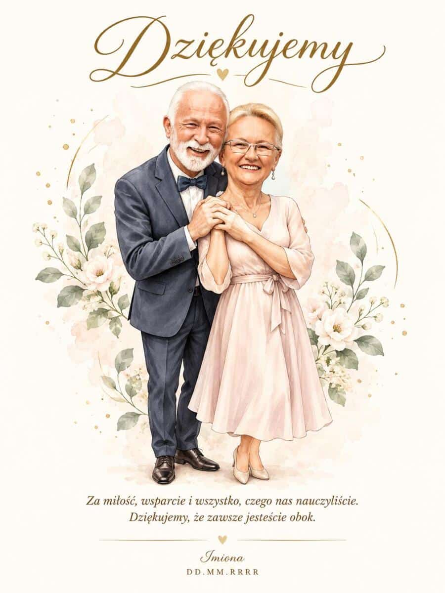 Podziękowanie dla rodziców statuetka od pary młodej – ze zdjęciami  82599 - zdjęcie 4