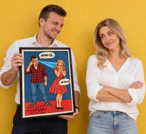 Prezent na walentynki ze zdjęcia – komiksowa karykatura pary dla kobiety 31605 - miniaturka 3