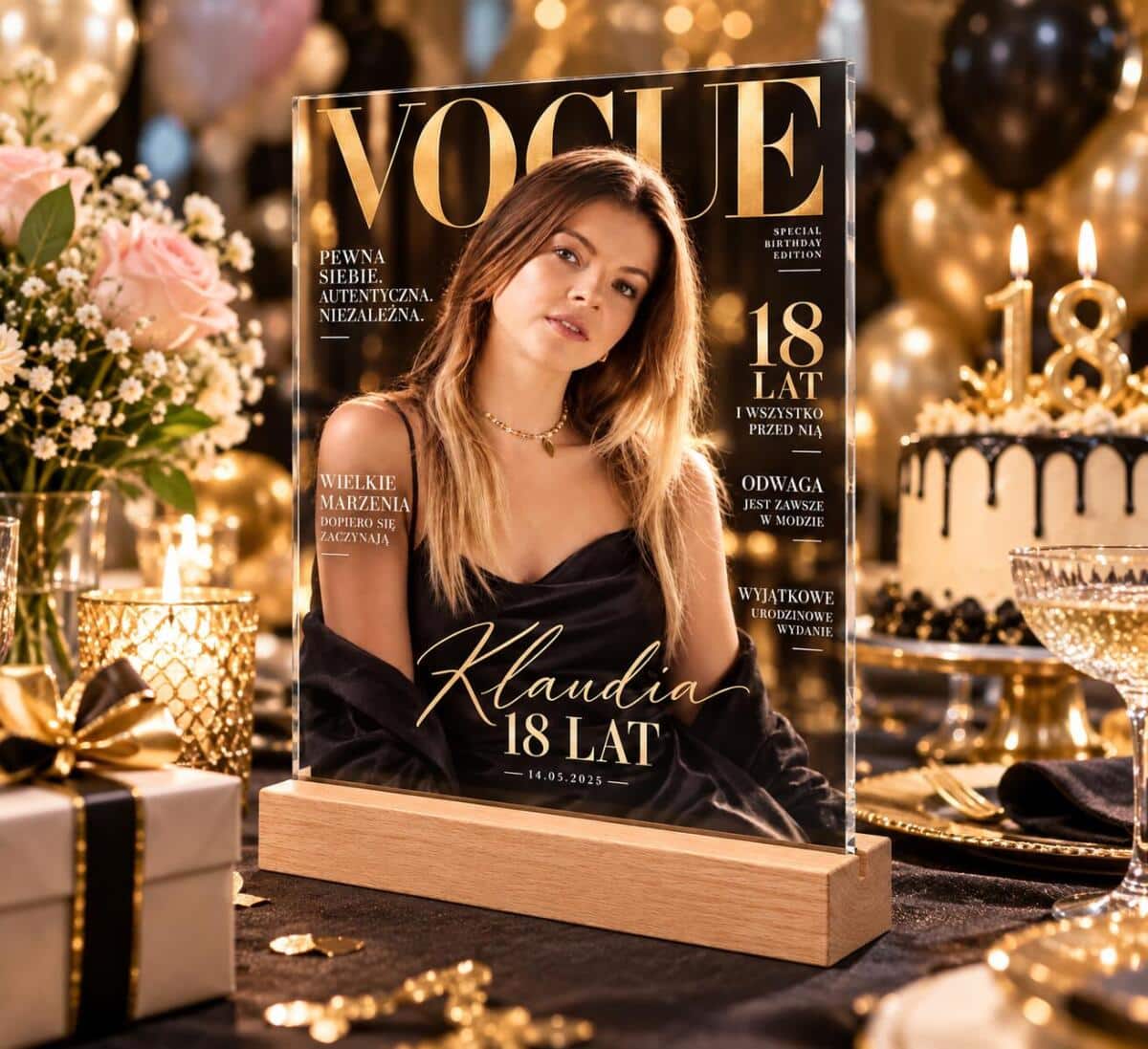 Statuetka na 18 urodziny ze zdjęciem – Okładka VOGUE  82607 - zdjęcie 3