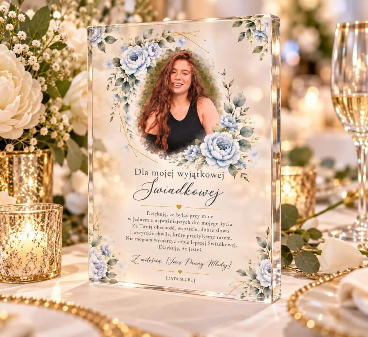 Statuetka dla Świadkowej ze Zdjęciem –  Podziękowanie od Panny Młodej  82595 - zdjęcie 6