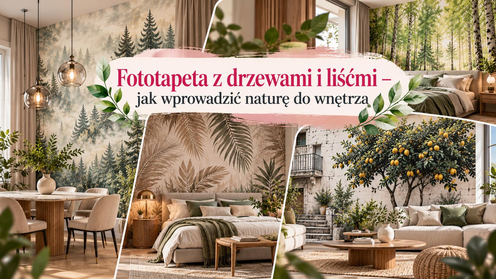 Fototapeta z drzewami i liśćmi – jak wprowadzić naturę do wnętrza