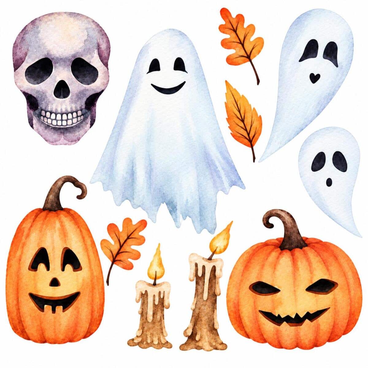 Naklejka na szybę dekoracje na Halloween dynie duchy 68006
