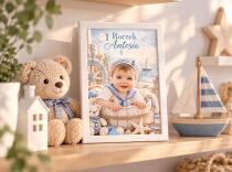 Plakat w Ramie ze Zdjęcia Dziecka na 1 Roczek – Marynistyczny Portret z Imieniem 82642 - miniaturka 4