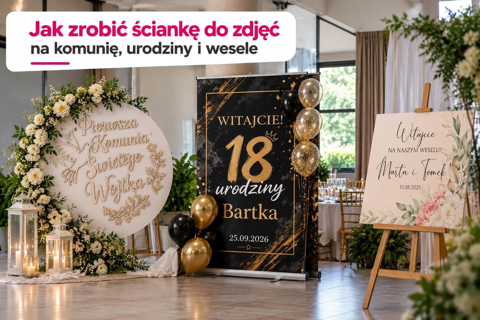 Jak zrobić ściankę do zdjęć na komunię, urodziny i wesele