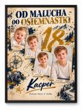 Plakat na 18 urodziny dla chłopaka ze zdjęć — Od malucha do osiemnastki 51153 - miniaturka 1