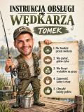Śmieszny prezent dla wędkarza – plakat karykatura „Instrukcja obsługi wędkarza” 31555 - miniaturka 2