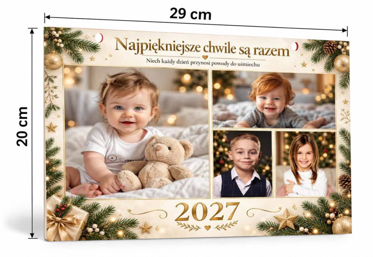 Świąteczny Kalendarz ze zdjęciami dzieci- prezent dla rodziców lub dziadków   82685 - zdjęcie 2