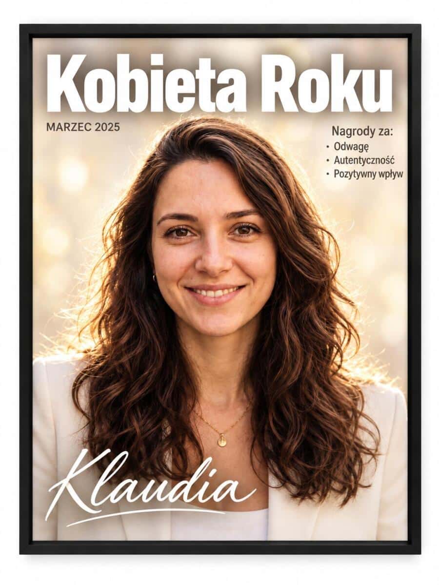 Prezent na Dzień Kobiet ze zdjęcia – plakat karykatura glamour 31600