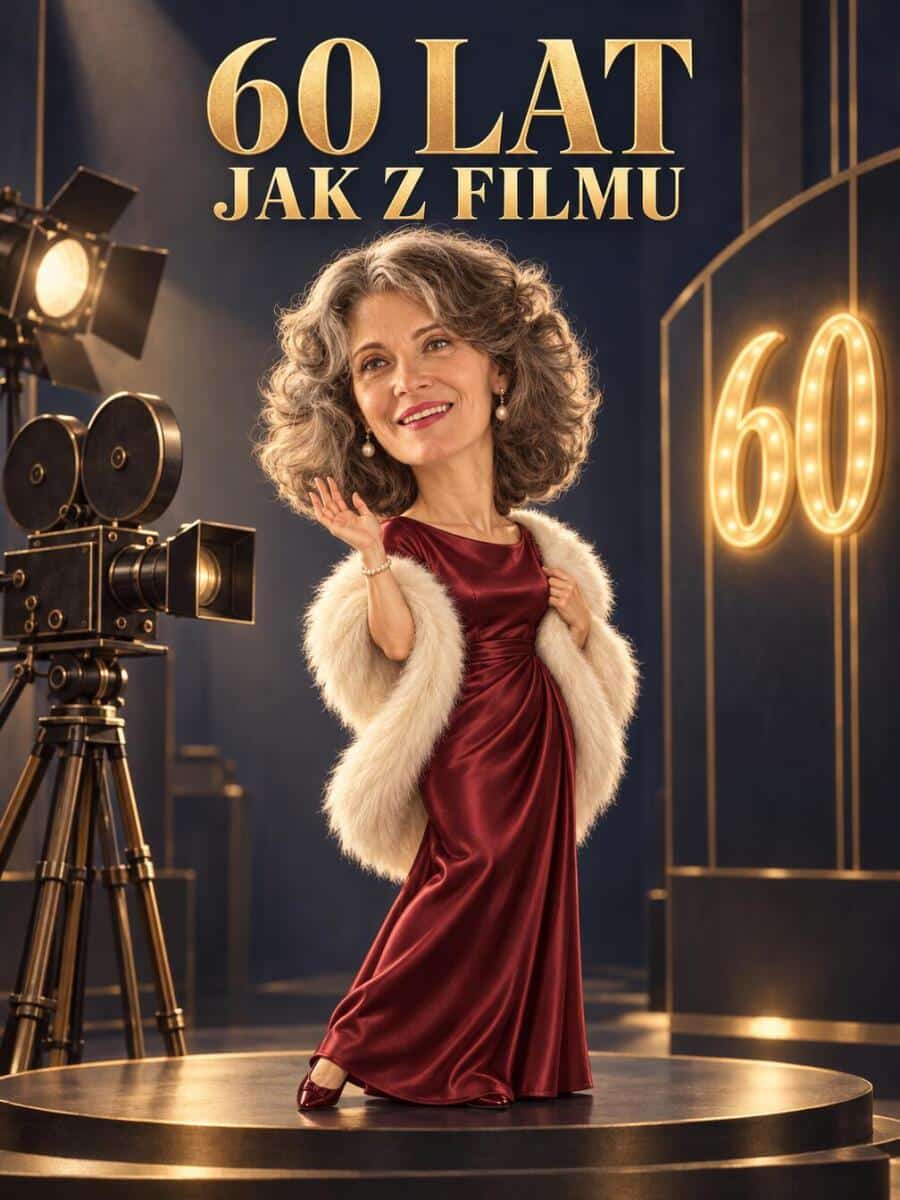 Prezent dla Siostry na 60. Urodziny – Obraz z Karykaturą ze Zdjęcia „60 Lat Jak z Filmu”-  31737 - zdjęcie 4