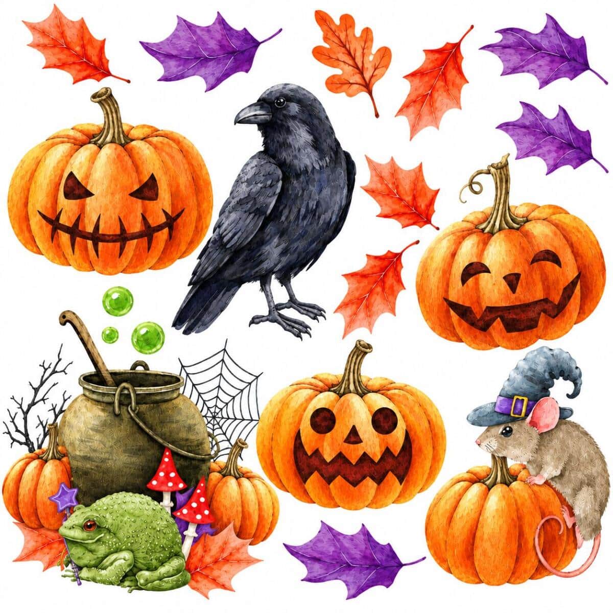 Naklejka na szybę dekoracje na Halloween dynie 68008