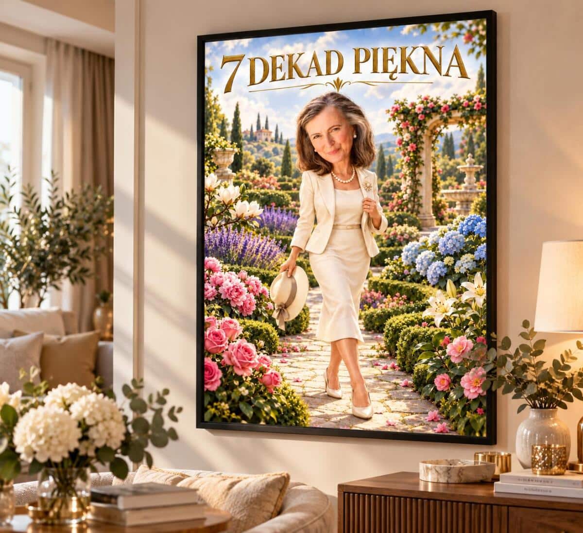 Prezent dla Teściowej na 70. Urodziny – Plakat z Karykaturą ze Zdjęcia „7 Dekad Piękna” -  31744 - zdjęcie 2