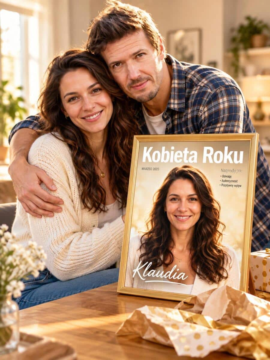 Prezent na Dzień Kobiet ze zdjęcia – plakat karykatura glamour 31600 - zdjęcie 5