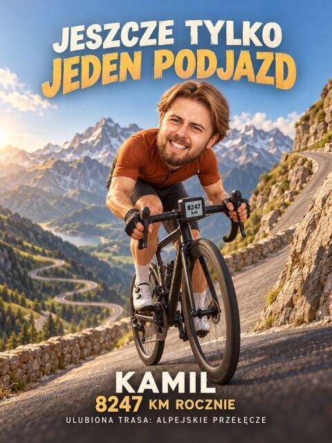 Prezent dla rowerzysty ze zdjęcia – śmieszna karykatura na podjeździe 31558 - zdjęcie 2