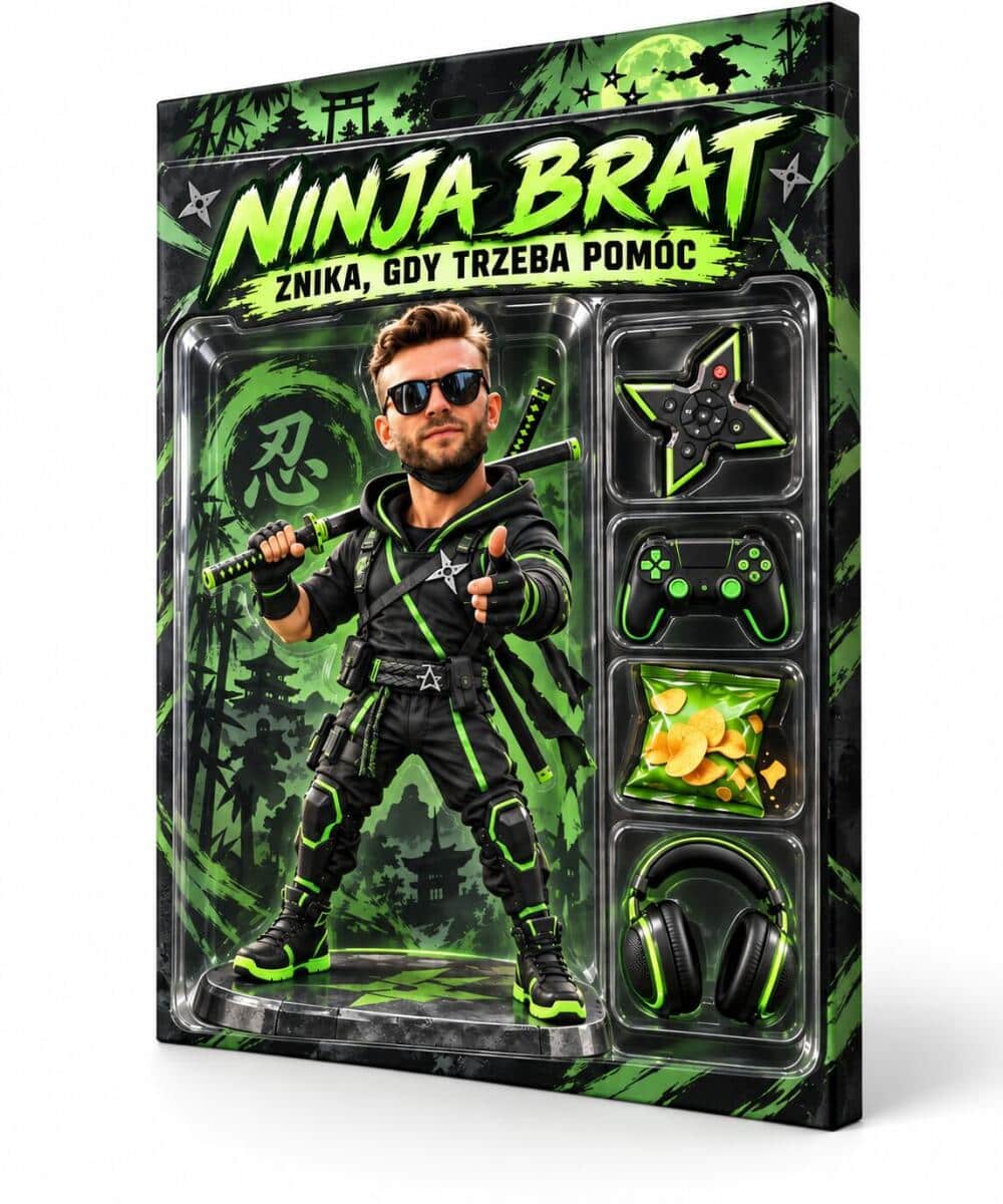 Prezent dla brata ze zdjęcia – karykatura figurka w pudełku „Ninja Brat” 82655 - zdjęcie 5