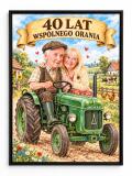 Prezent dla Rodziców na 40. Rocznicę Ślubu – Plakat z Karykaturą ze Zdjęcia „40 Lat Wspólnego Orania” 31719 - miniaturka 1