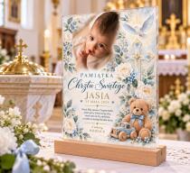 Statuetka na Chrzest Święty dziewczynki ze zdjęciem dziecka – Pamiątka Chrztu 82602 - miniaturka 4