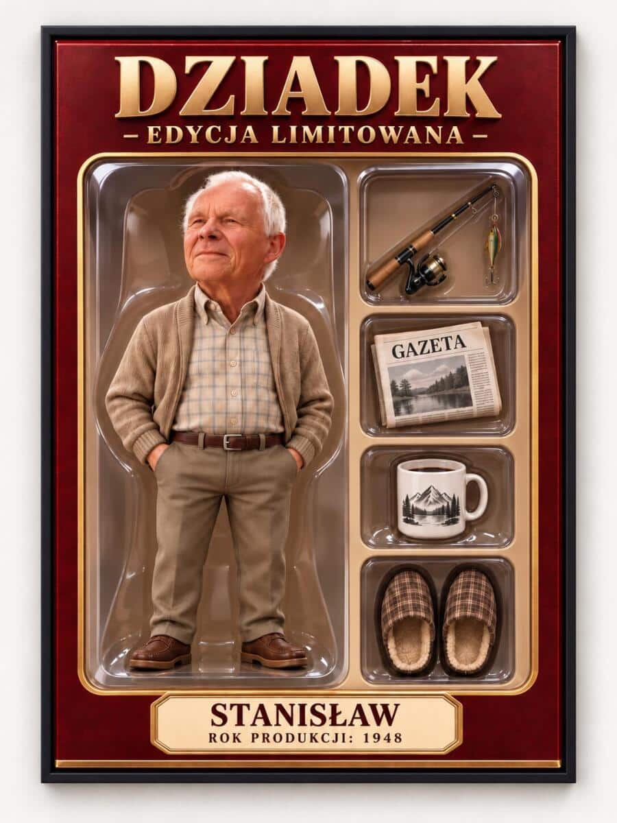 Plakat na Dzień Dziadka ze Zdjęcia – Dziadek Edycja Limitowana, Figurka w Pudełku - 31562 - zdjęcie 2