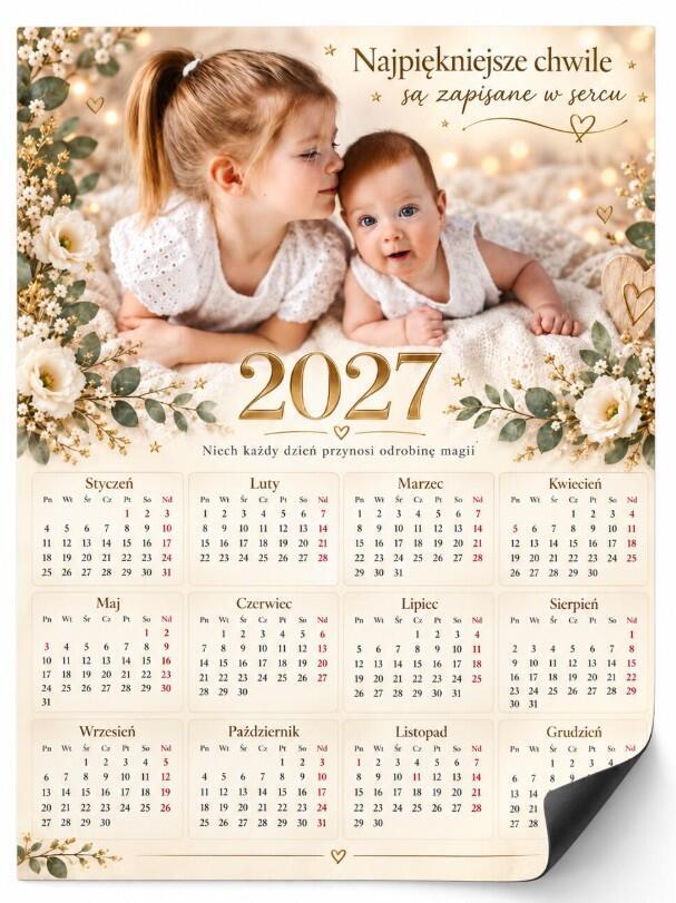 Prezent dla babci i dziadka – kalendarz magnetyczny 2027 ze zdjęciem „Najpiękniejsze chwile” 82736