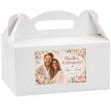 Naklejki na pudełka z ciastem, Podziękowania dla gości weselnych ze zdjęciem- Akwarelowe Kwiaty 54 szt. 6 × 9 cm 39072 - miniaturka 1