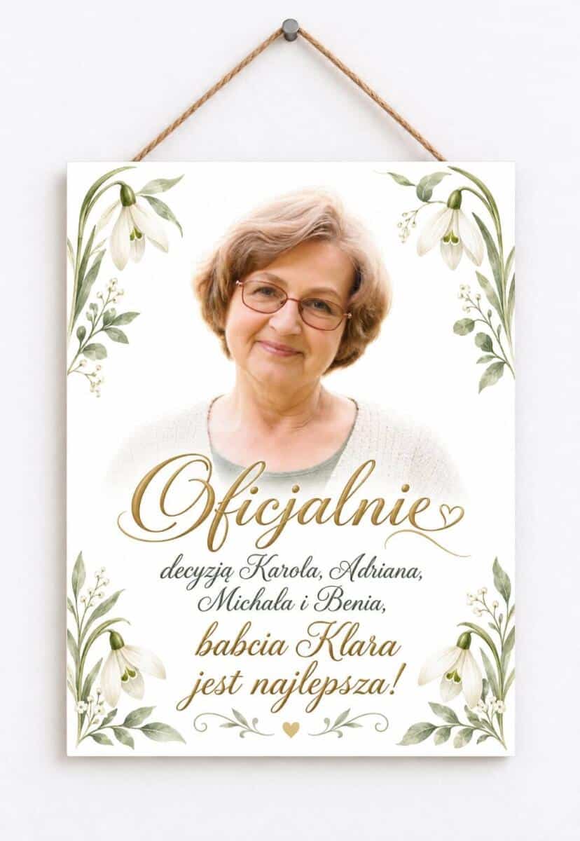 Tabliczka Najlepsza Babcia na Świecie – Prezent na Dzień Babci z Imieniem i Imionami Wnuków 31622
