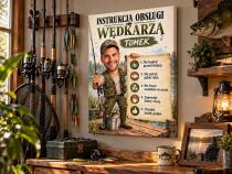 Śmieszny prezent dla wędkarza – plakat karykatura „Instrukcja obsługi wędkarza” 31555 - miniaturka 3