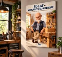 Prezent na 65 Urodziny dla Dziadka – Obraz ze Zdjęcia – Nadal Wszystko Ogarniam 31582 - miniaturka 3