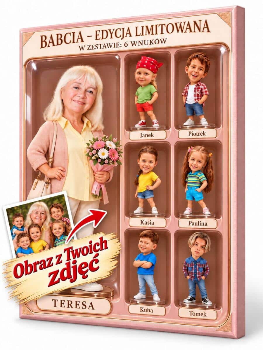 Prezent dla Babci od Wnuków ze Zdjęcia – Babcia Edycja Limitowana z Wnukami w Zestawie | Obraz 31564