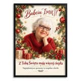 Prezent dla Babci na Święta – Plakat ze Zdjęcia z Imieniem Z Tobą Święta mają więcej ciepła 82671 - miniaturka 5